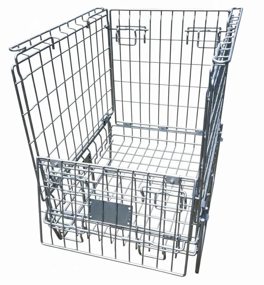 Caisse palette grillagée pliable et empilable - galvanisée - Occasion