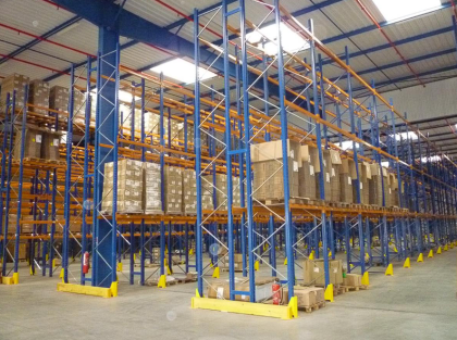 Rayonnage à Palettes Occasion 8 Module(s) / Haut. 3500mm / 4 Niv. / Long. 29950mm / Prof. 1100mm /